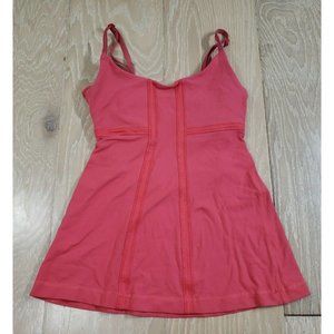 Lululemon Tank Top Raspberry Red Spaghetti Strap Built in Bra camisole Size 4
